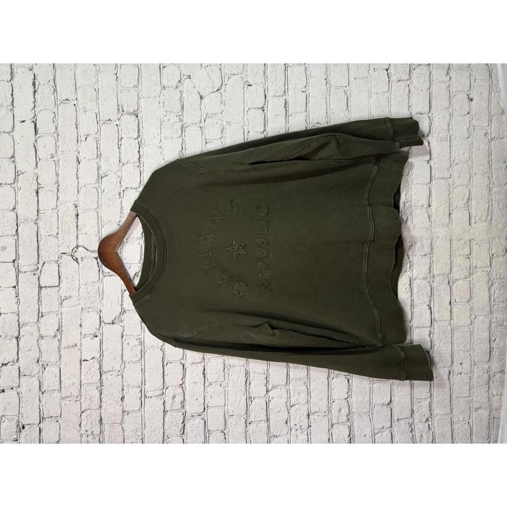 Banana Republic Olive Green Embroidered Sweatshirt XL